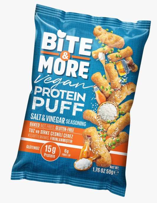 Bite & More Protein Puff Salt & Vinegar, 50g